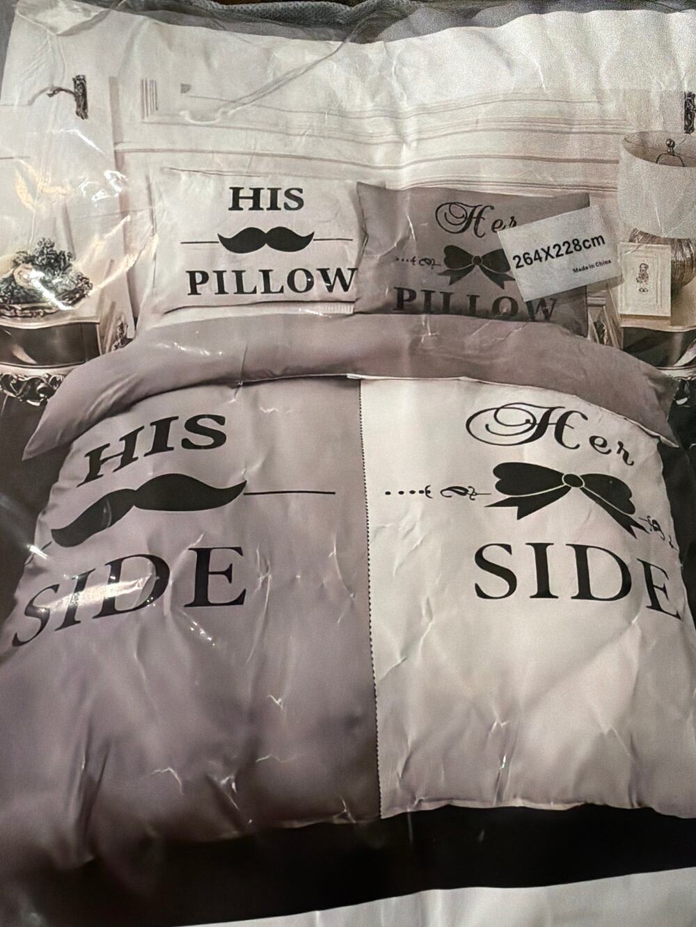 NEW King size His and Her Side Duvet Cover